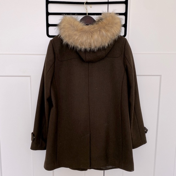 Cole Haan Wool + Faux Fur Hooded Coat - Picture 11 of 12